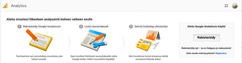 Google Analytics -kirjautuminen