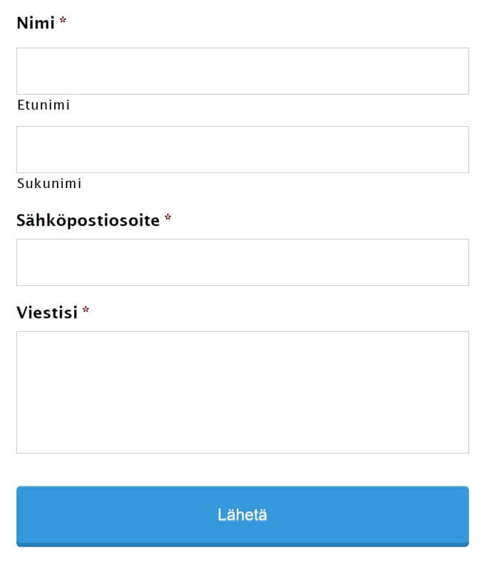 gravity forms peruslomake