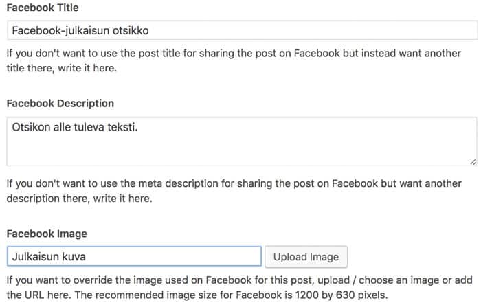 Facebook tiedot