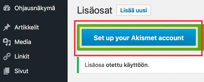 setup your Akismet account