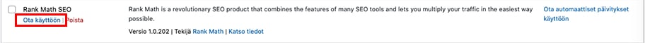 Ota Rank Math vielä käyttöön.