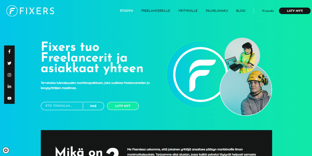 Fixers-alustan etusivu